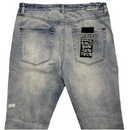 Ksubi Light Blue Custom AJ Tracey Revenge Grateful Dead Slim Distressed Jeans (W 34)