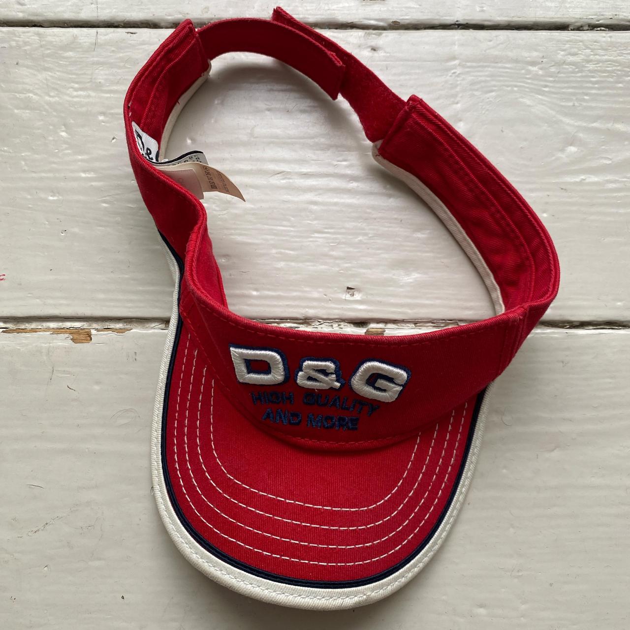 Dolce & Gabbana Vintage Red and White Visor Cap