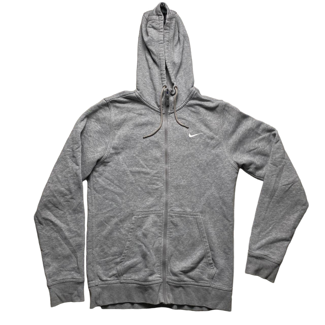 Nike Grey and White Swoosh Hoodie (S)