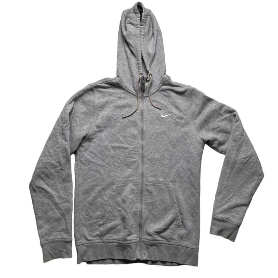 Nike Grey and White Swoosh Hoodie (S)