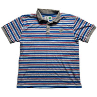 Always Do What You Should Do Education Lake Elsinore Eyes Blue Red and White Stripe Polo (M) Shirt