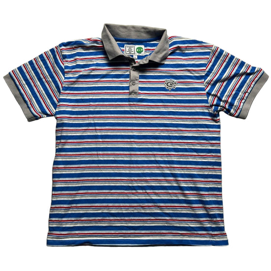 Always Do What You Should Do Education Lake Elsinore Eyes Blue Red and White Stripe Polo (M) Shirt