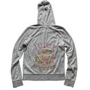 Juicy Couture Grey and Pink Velour Tracksuit (S)