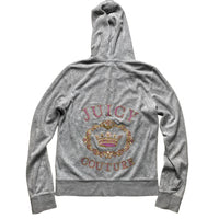 Juicy Couture Grey and Pink Velour Tracksuit (S)