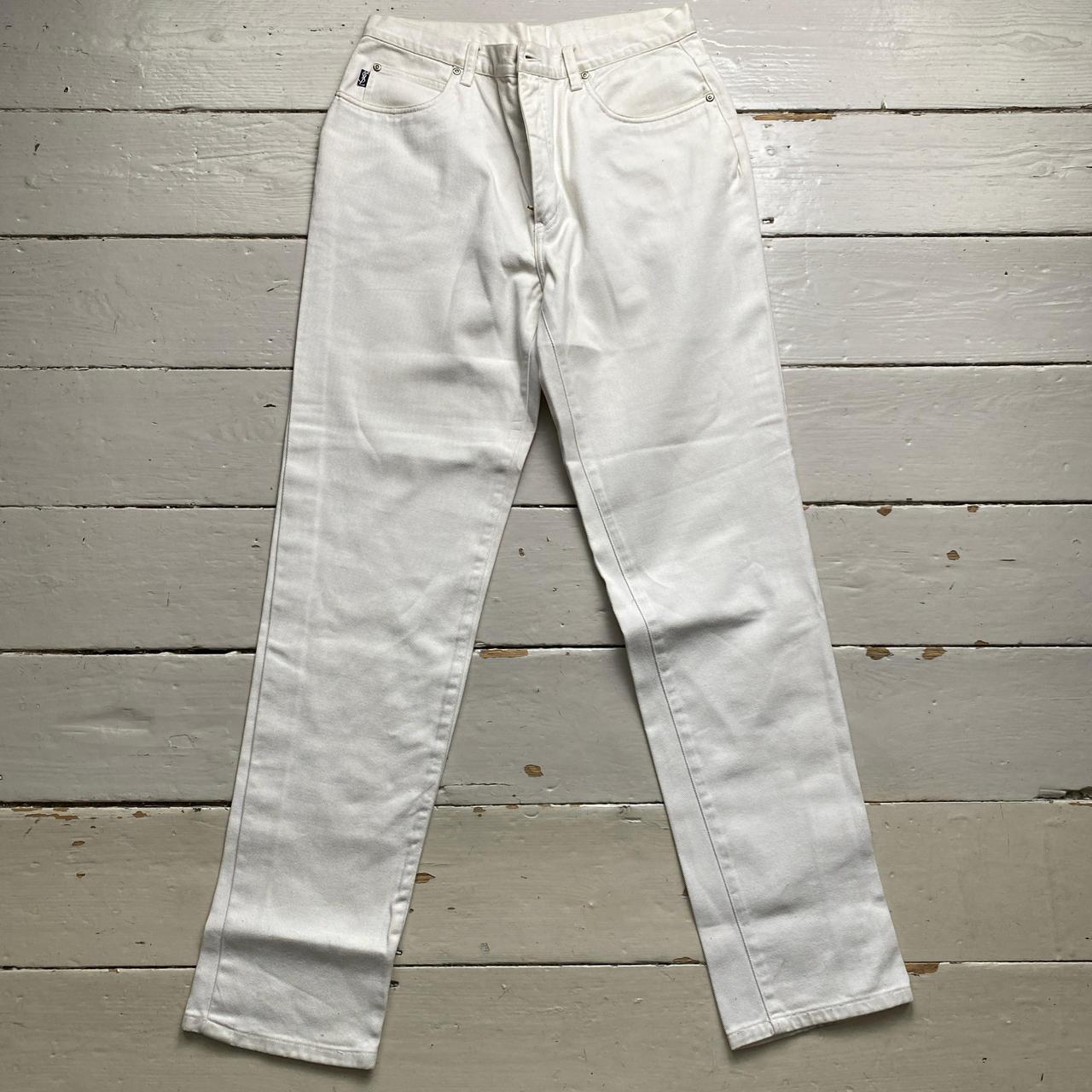 YSL Yves Saint Laurent Vintage White Baggy Jeans