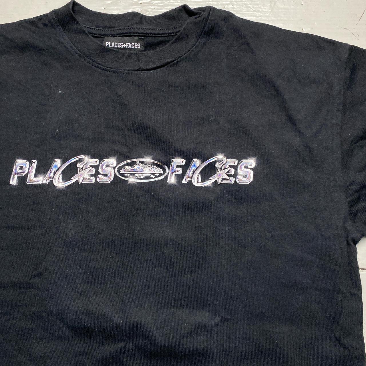 Places and Faces Corteiz Black ad Chrome T Shirt