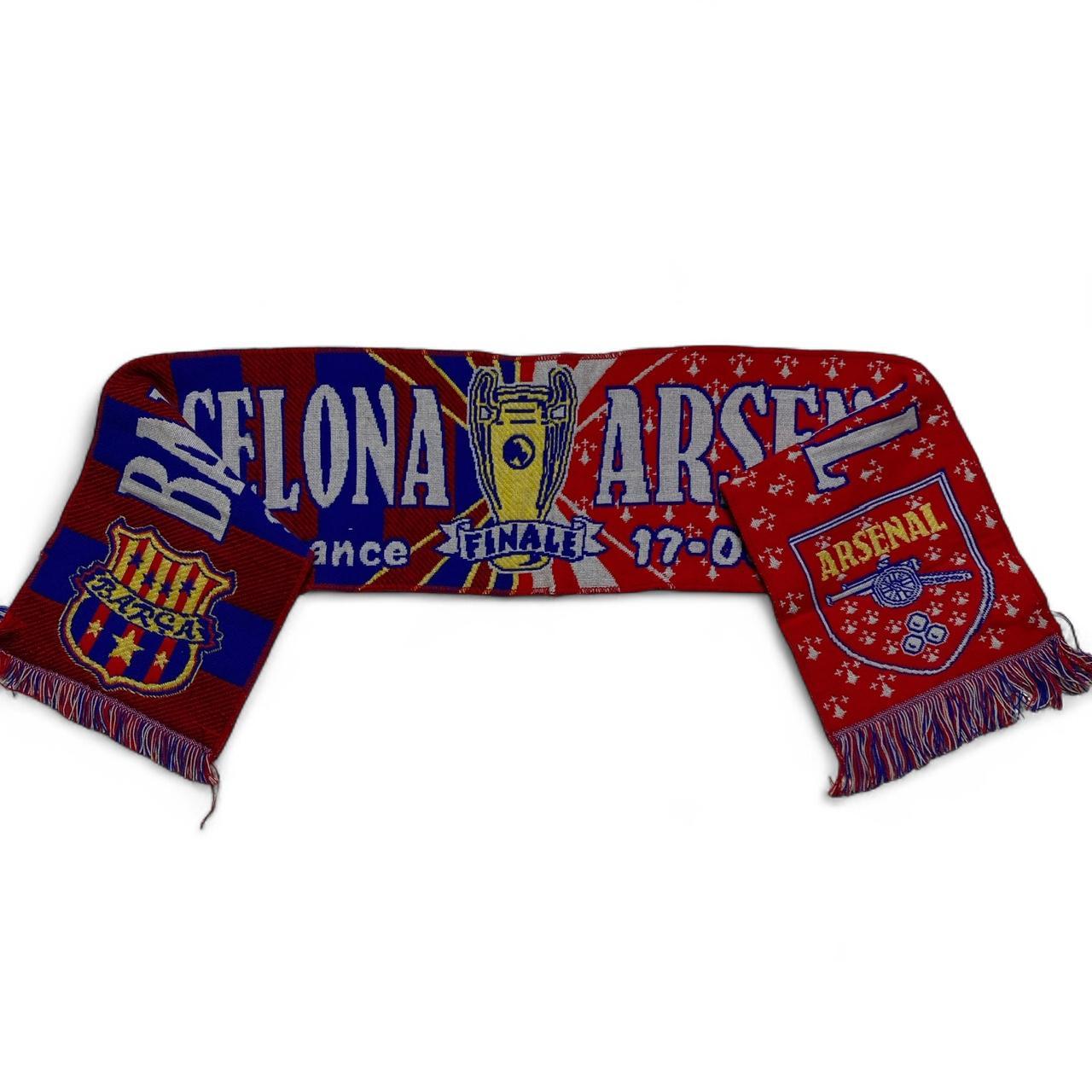 Barcelona vs Arsenal Vintage 2006 Scarf Red and Blue