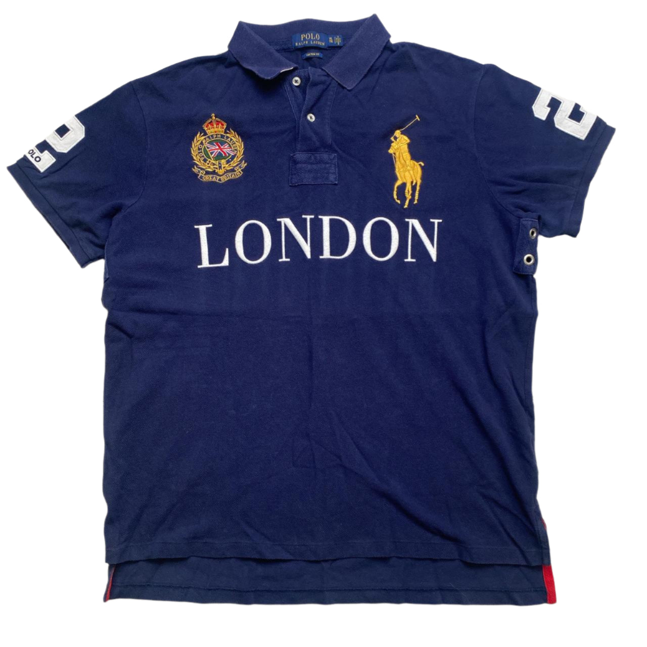 Polo Ralph Lauren London Great Britain Spellout Polo Shirt (XL)