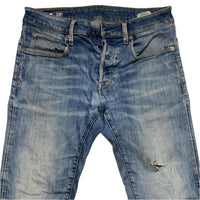 G Star 3301 Distressed Light Blue Slim Jeans (W 29)