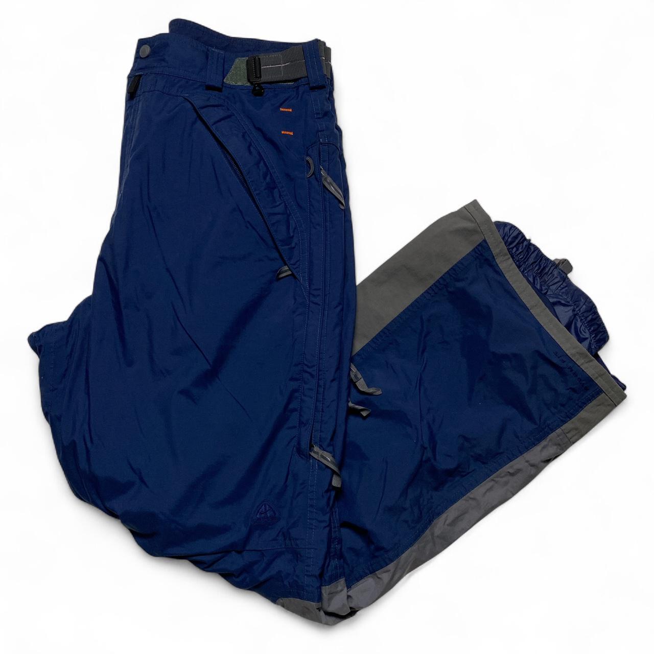 Nike ACG Vintage y2k Navy and Grey Snopant Cargo Ski Trousers