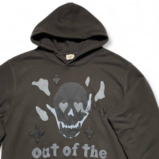 Broken Planet Brown Out Of The Shadows Puff Print Skulls Hoodie (L)