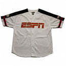 ESPN Baseball Vintage 90’s Y2K White Black and Orange Button Up Jersey (L)