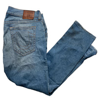 True Religion Geno Blue Stonewash Brown Stitch Jeans (36W)