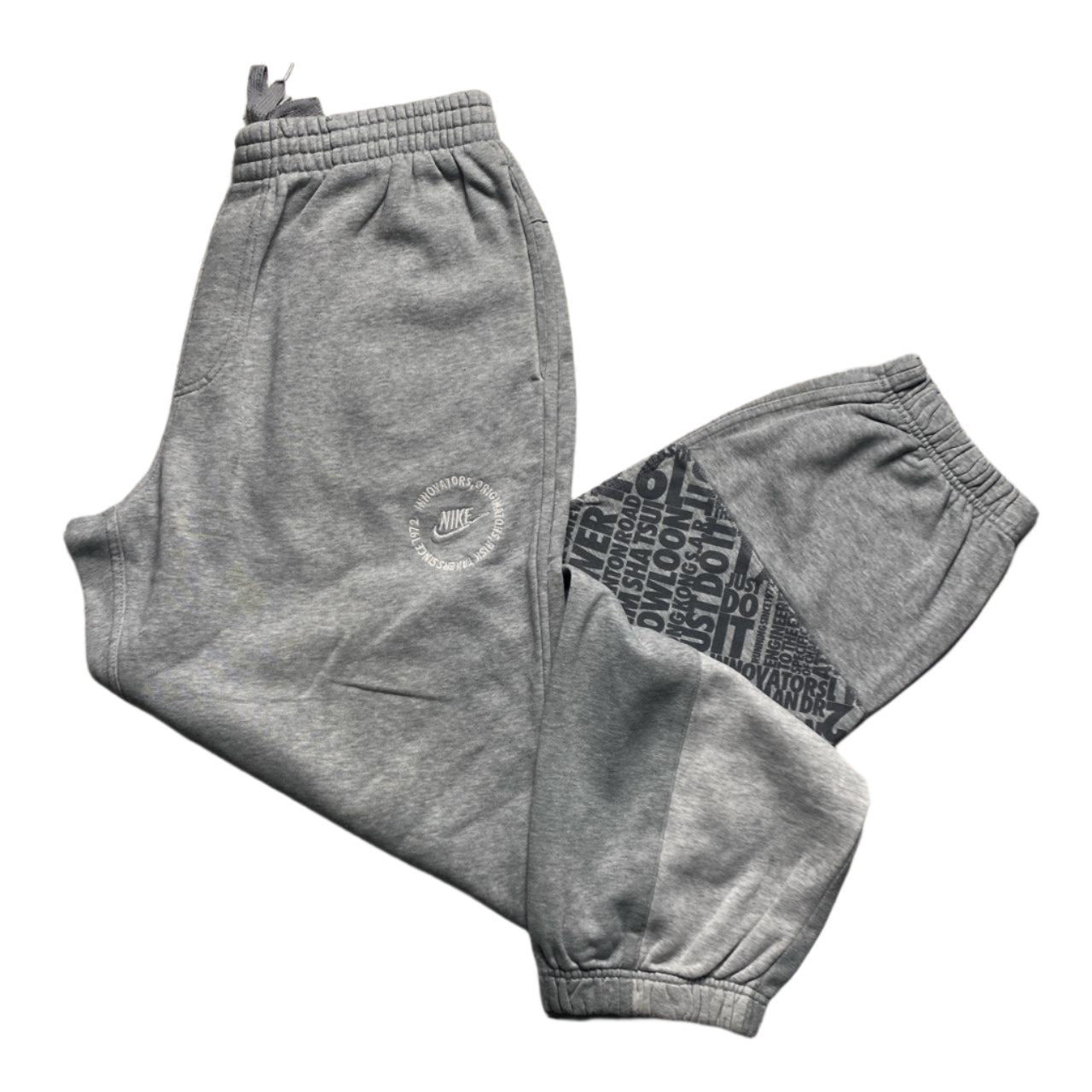 Nike Vintage y2k Grey and White Baggy Joggers (M)