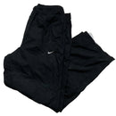 Nike Black and White Swoosh Baggy Trackpant Shell Bottoms (M)