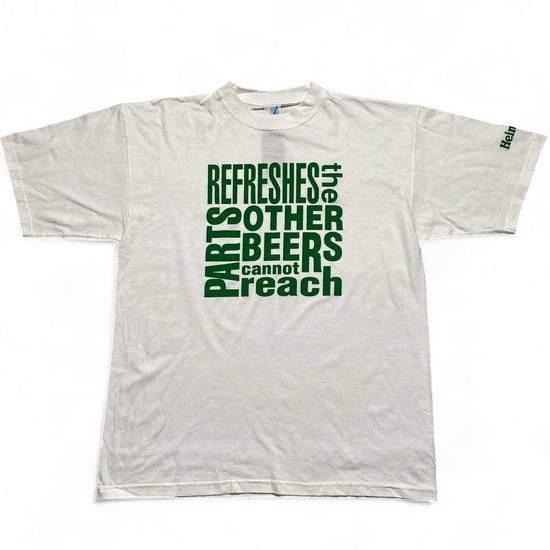 Heineken Refreshes The Parts of the Body Other Beers Cannot Reach White Vintage T Shirt (L)