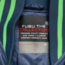 FUBU Navy Silver and Green Bomber Varsity Jacket (L)