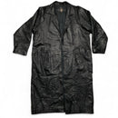 Greg Bell Black Leather Trench Coat Jacket (XL)