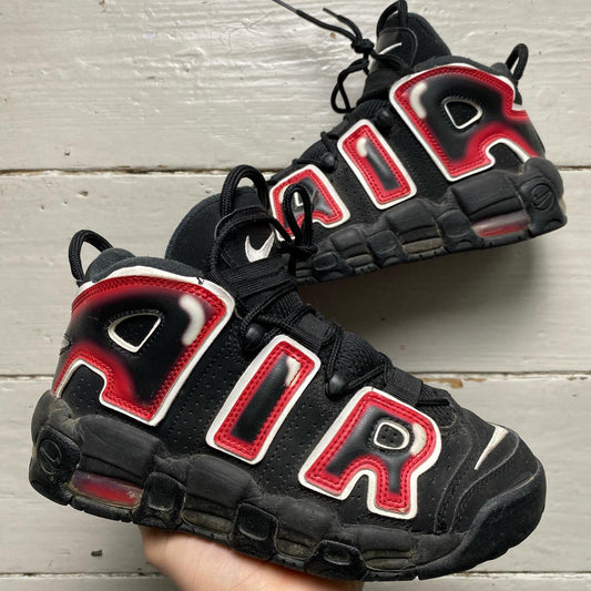 Nike Uptempo More Air Black Red and White