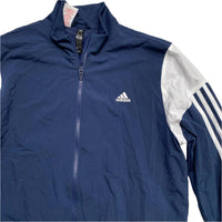 Adidas Navy and White Shell Tracksuit Jacket (S)