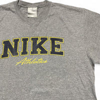 Nike Athletics Vintage Grey Black and Yellow T Shirt (L)