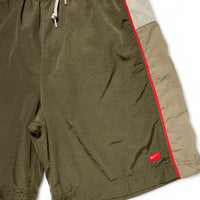 Nike Hexi Khaki Red and White Swoosh Vintage y2k Shorts (M)