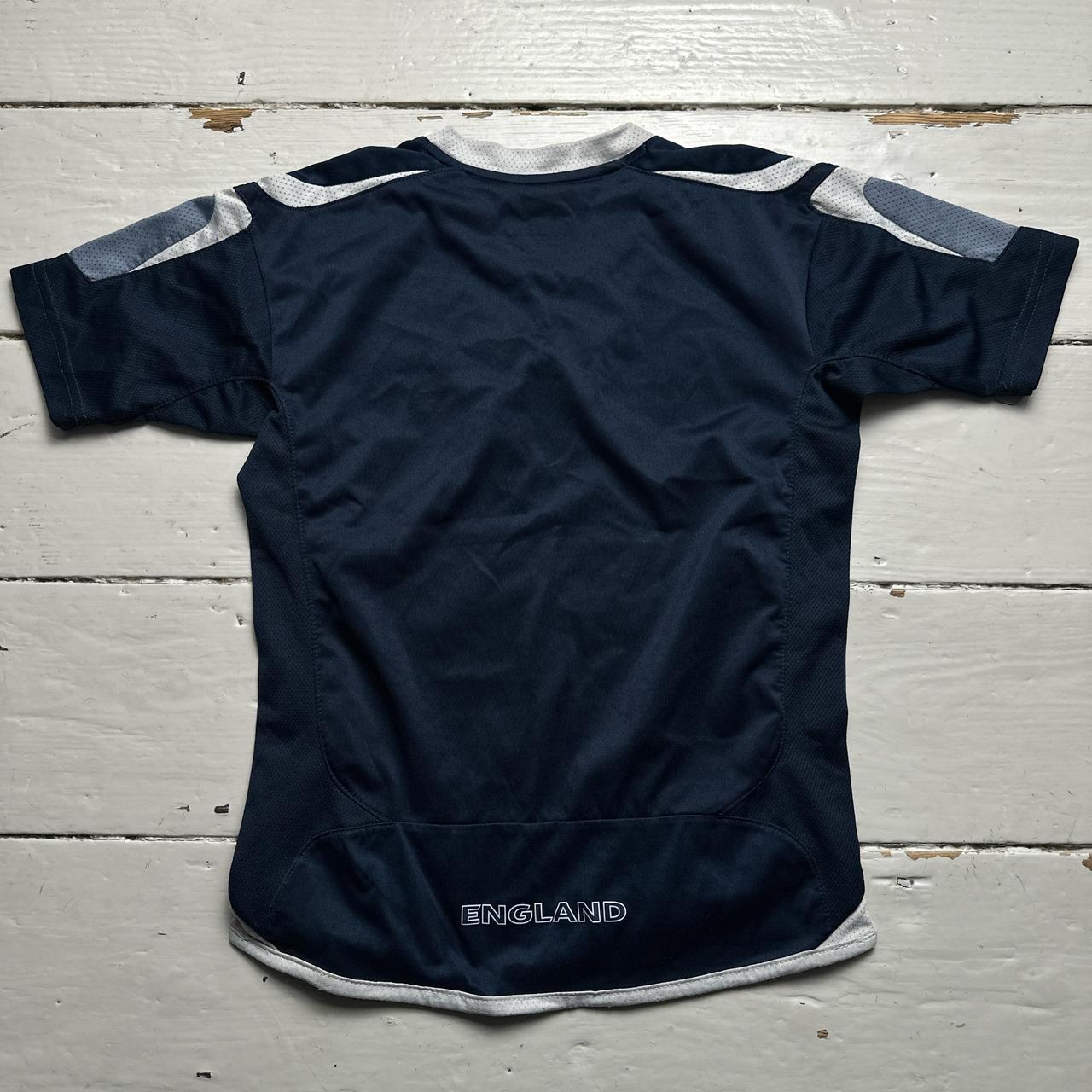 England Umbro Vintage Navy and White Kids Football Jersey