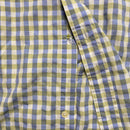 Thomas Burberry Long Sleeve Striped Checked Shirt White Blue and Yellow (L)