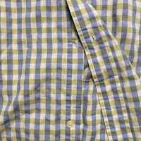 Thomas Burberry Long Sleeve Striped Checked Shirt White Blue and Yellow (L)