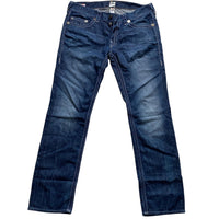 True Religion Rocco Big QT White Stitch Navy Jeans (36W)
