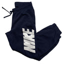 Nike Club Big Spellout Joggers Navy and White (S)