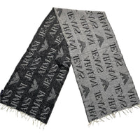 Armani Jeans Vintage Wool Scarf Two Tone Grey