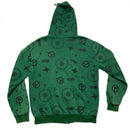 The Very Clean Full Zip Green and Black Hoodie