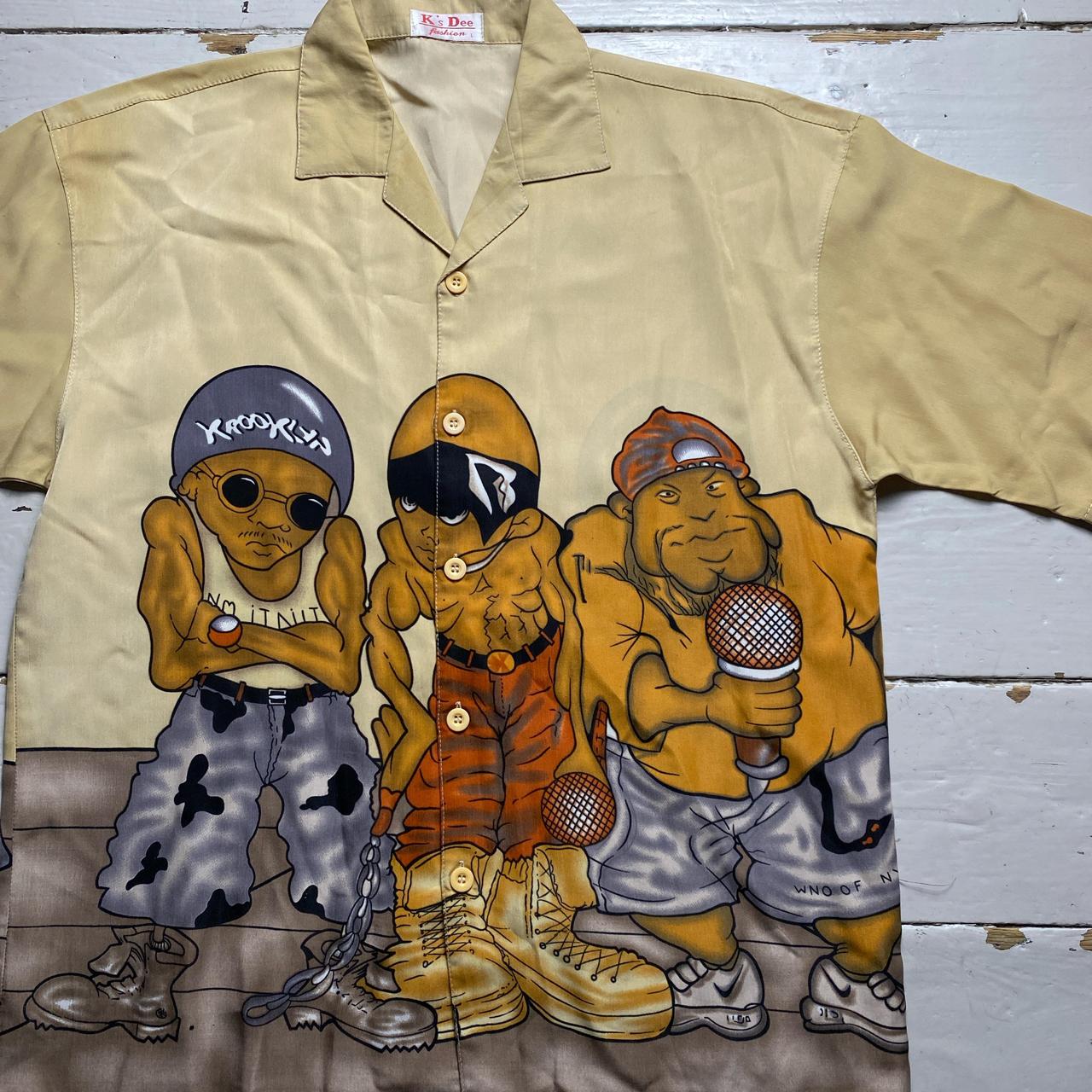 Vintage Y2K Hip Hop Cartoon Graffiti Characters Short Sleeve Shirt