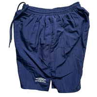 Umbro Vintage Navy and White Shell Shorts (M)