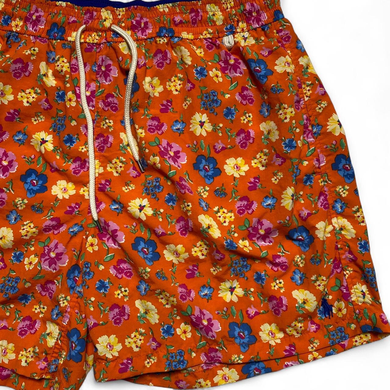 Polo Ralph Lauren Floral Orange Swim Trunk Shorts (XL)