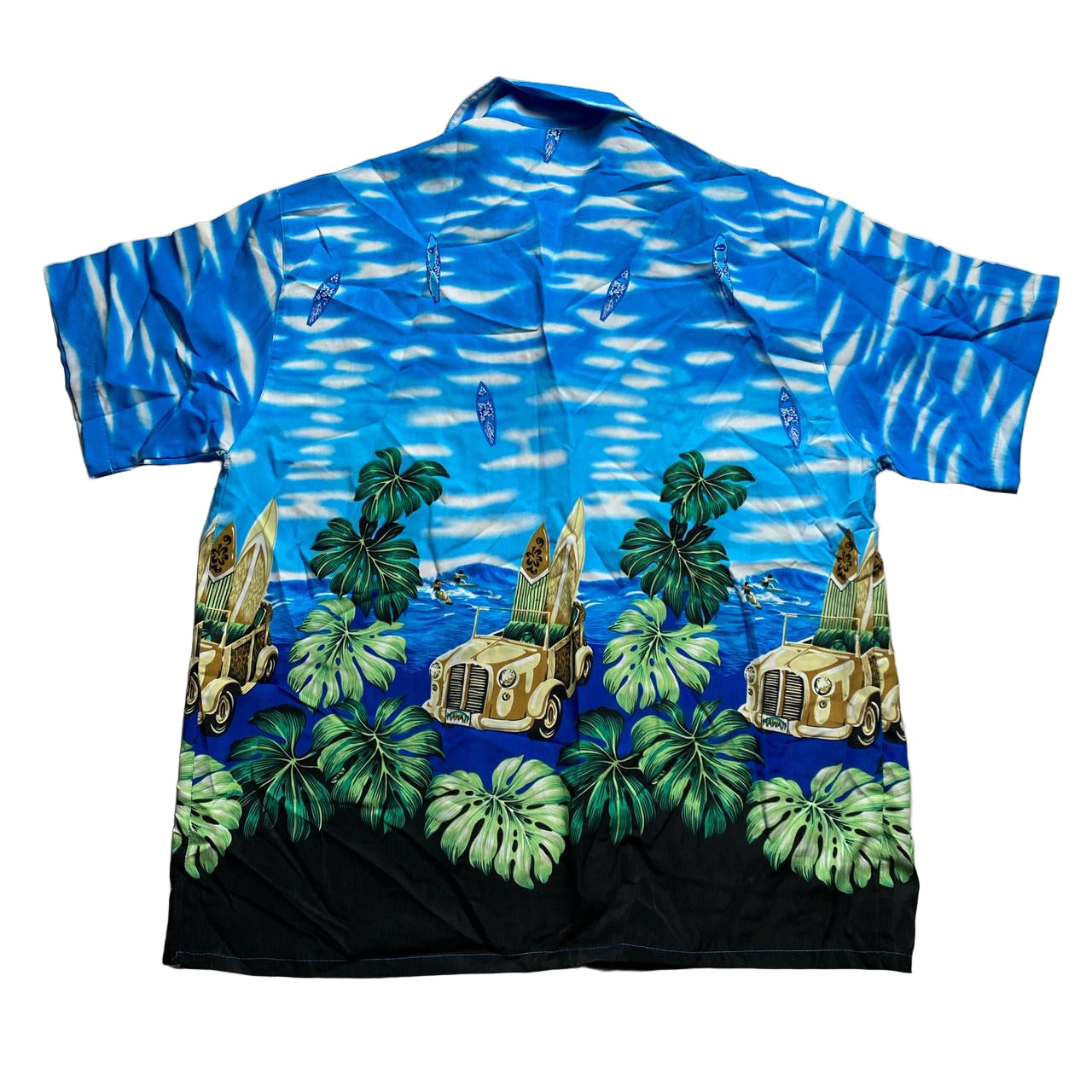 Hawaiian Floral Summer Short Sleeve Shirt (XL)