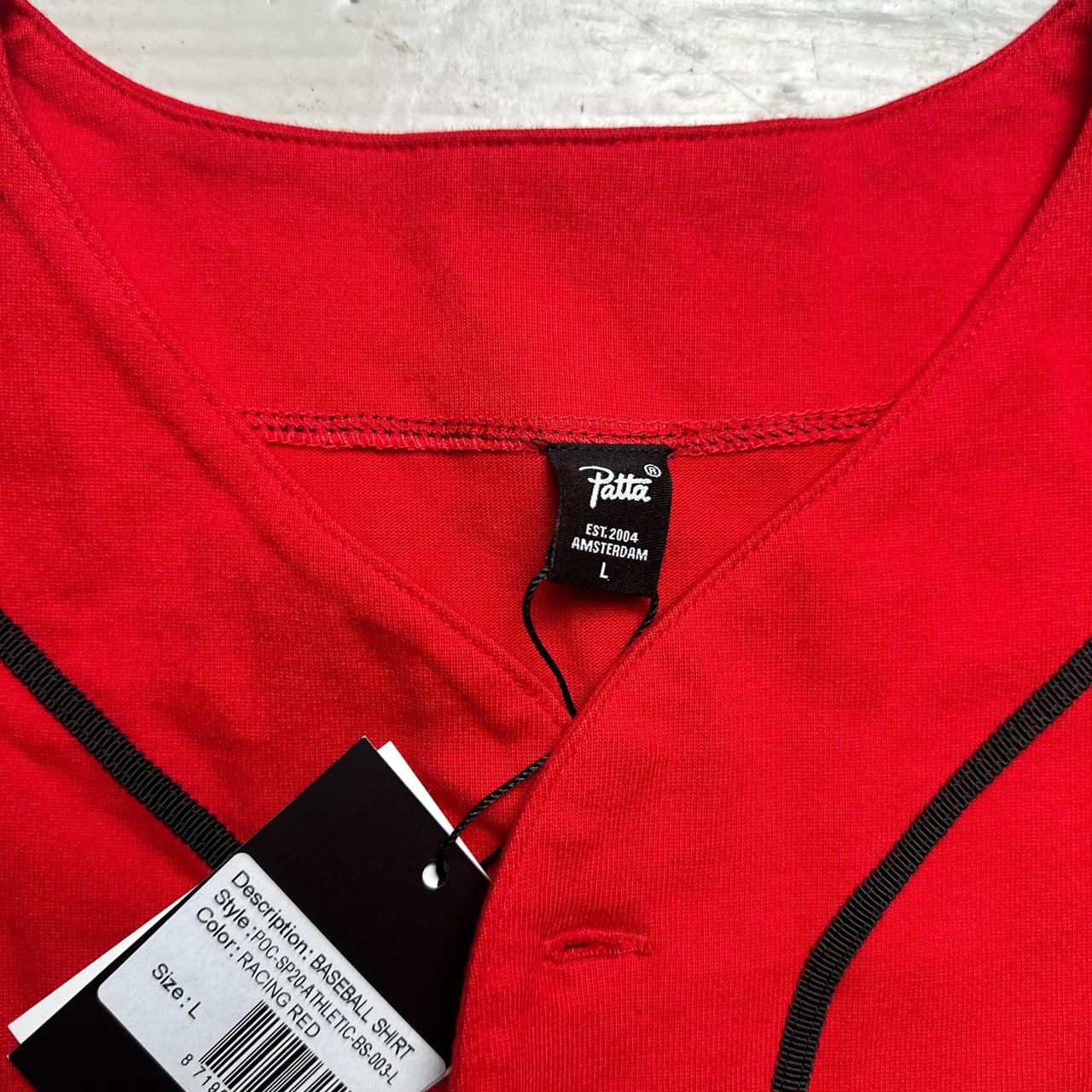 Patta Baseball Short Sleeve Shirt Red and Black