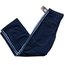 Criminal Damage Baggy Skater Carpenter Navy and Baby Blue Stripe Jeans (32W)