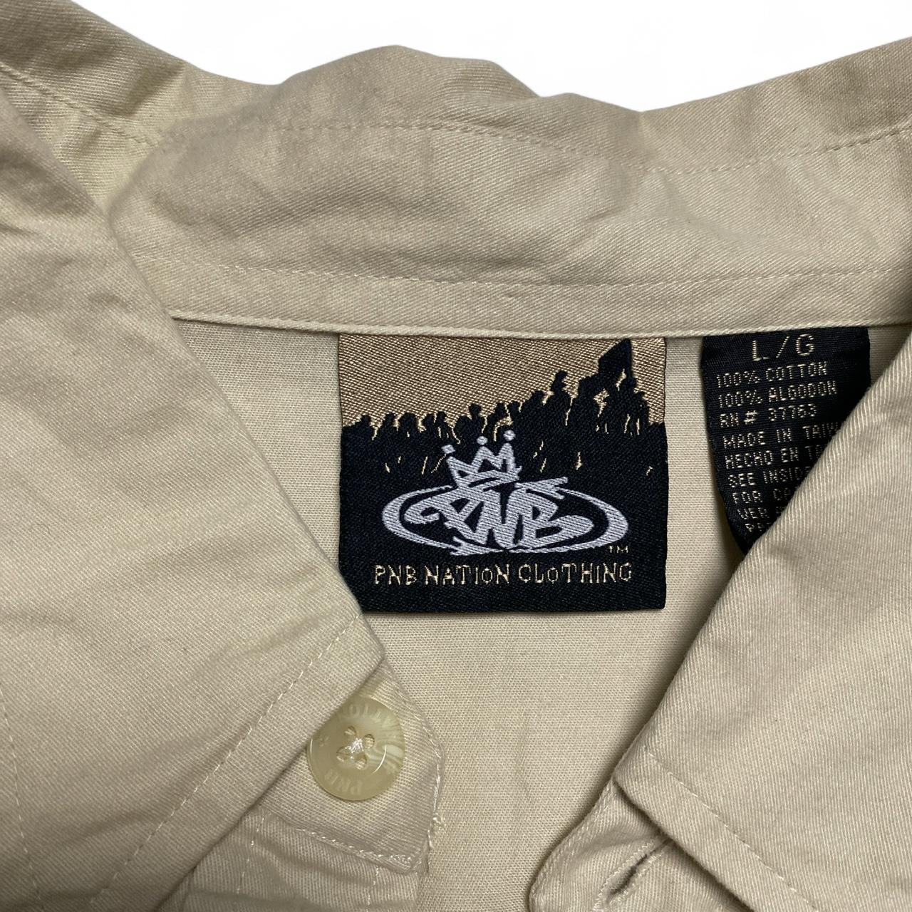 PNB Nation Vintage 90’s Hip Hop Short Sleeve Cream Shirt (L)