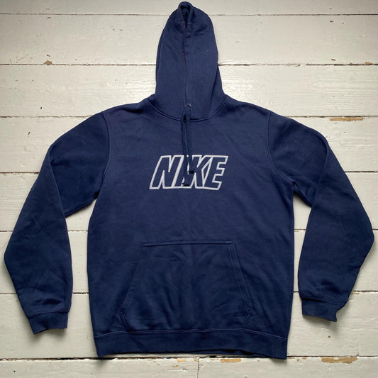 Nike Club Contrast Stitch Navy and White Hoodie