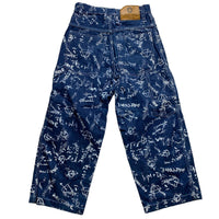 Raw Blue Anarchy All Over Paint Prints Jort Jean Shorts (28W)