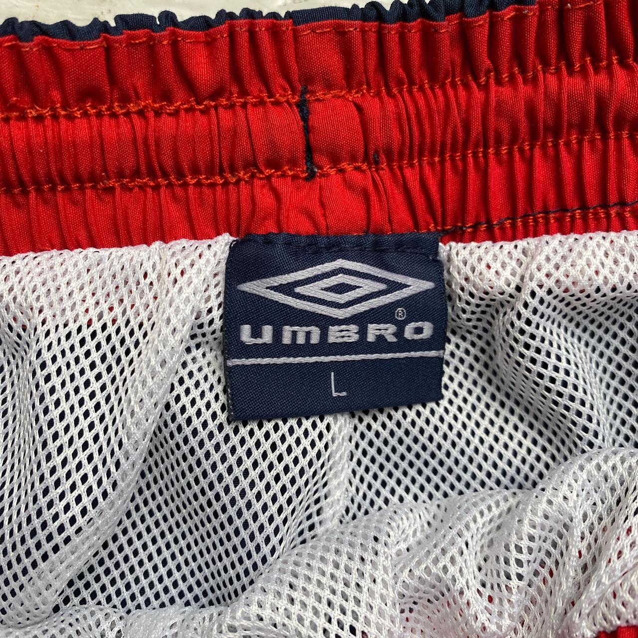 Umbro Navy and Red Shell Trackpant Bottoms