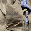 Khaki Green Military Fleece Sherpa Removable Lined Jacket (L)