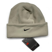Nike y2k Vintage Fleece White and Grey Swoosh Beanie Hat