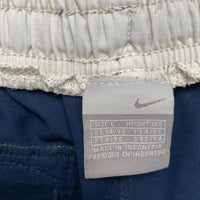 Nike Vintage y2k Navy and White Swoosh Shell Baggy Trackpant Shorts (L)