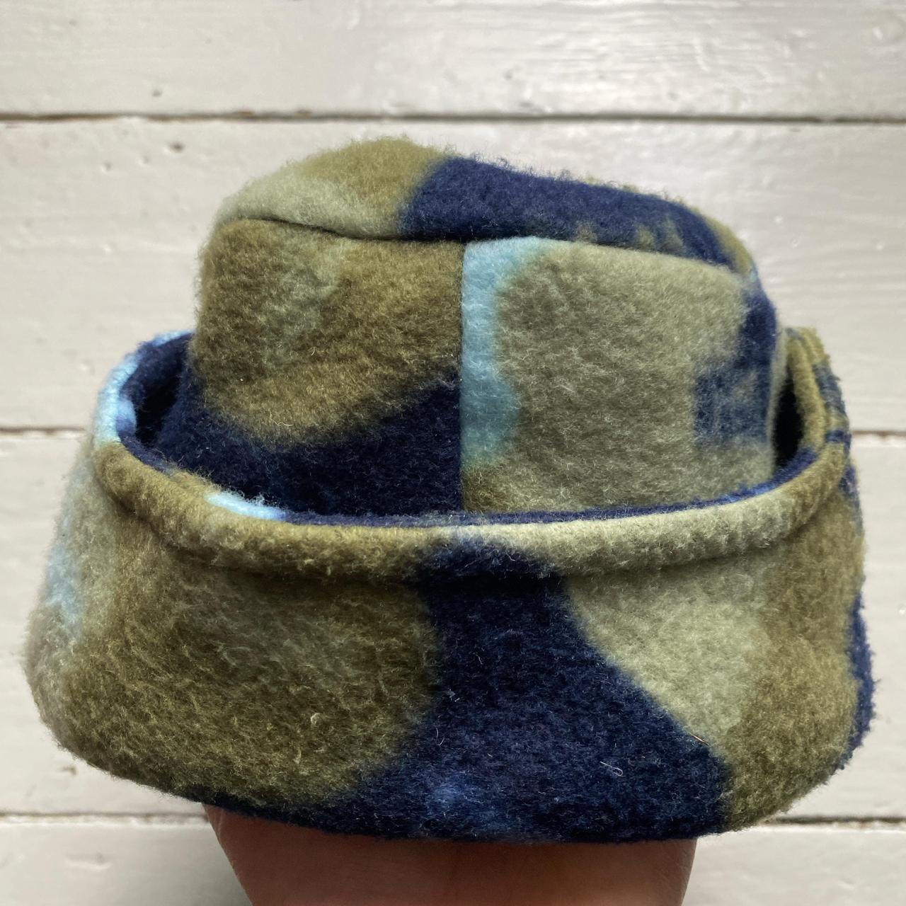 Kangol Dog Ear Fleece Hat Camouflage Green and Blue