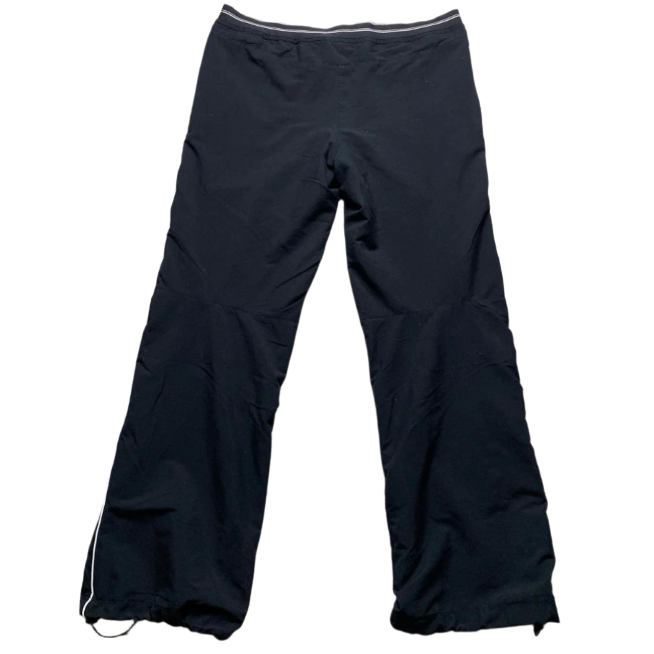 Nike Swoosh Black and White Baggy Trackpant Shell Bottoms (M)