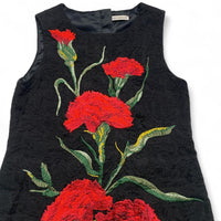 Dolce and Gabbana Brocade Carnation Vintage Floral Embroidered Silk Lace Mini Dress (S)