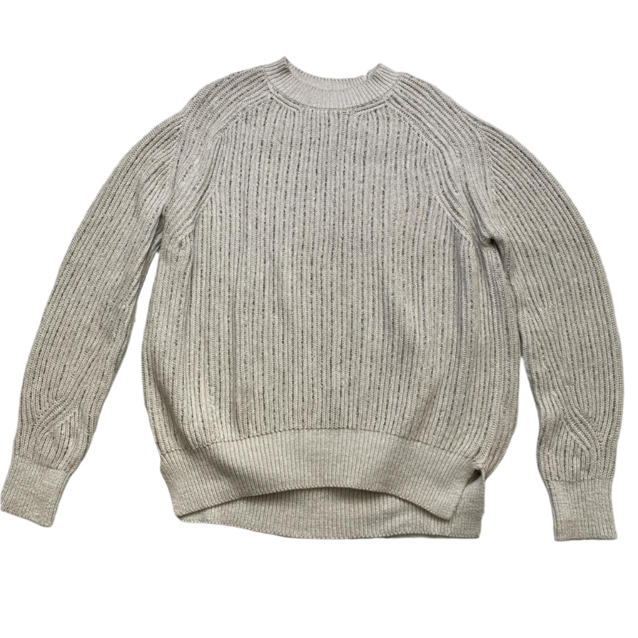 All Saints Cream and Silver Baggy Womens Jumper (M)